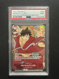 Namco Monkey.D.Luffy ST10-006 Foil Super Rare PSA 9 One Piece 1st Anniversary - Image 1