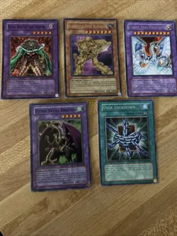 1996 Lot of 5 Yu-Gi-Oh! Cards First Edition Skull Lockdown Dragon Fiend - Image 1