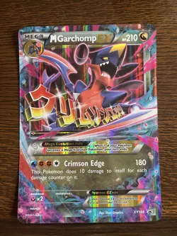 Pokemon M Garchomp EX Promo Jumbo card Holo XY168 XY 210 HP Crimson Edge - Image 1