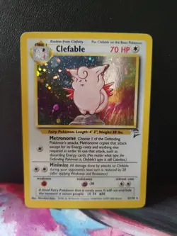 Pokemon TCG Clefable Holo Unlimited Rare Card 5/130 Base Set 2 - Image 1