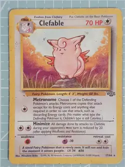 Clefable 17/64 Rare: Jungle Pokemon Trading Card Game TCG - Image 1