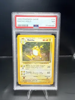 Pokemon Raichu Holo Rare Card 14/102 Base Set, PSA 7 Near Mint - Image 2