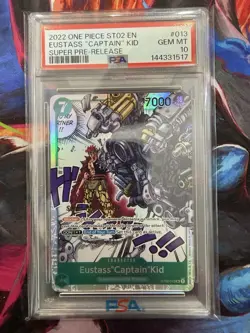 EUSTASS CAPTAIN KID ST02-013 SUPER PRE-RELEASE, PSA 10 GEM, 2022 ONE PIECE CARD - Image 1