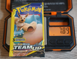 7.89g Pokemon TCG Team Up Mini Booster Pack 3 Card Snorlax Pikachu Art Sealed - Image 1