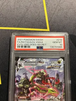 PSA 10 Rayquaza Vmax 218/203 Alt Art -Alternative Pokemon Card- Evolving Skies - Image 5