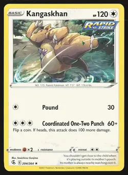 SWSH08: Fusion Strike Kangaskhan #204/264 Rare Pokemon Card - Image 1