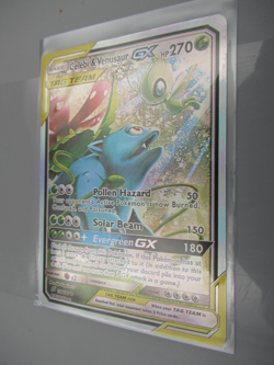 2019 POKEMON SMALL BLACK STAR #159/181 CELEBI & VENUSAUR gx TAG TEAM CARD - Image 1