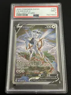 PSA 9 Arceus V 166/172 Pokemon Brilliant Stars Alt Art Alternate Sword Shield - Image 1