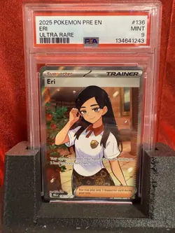 PSA 9 MINT 2025 Pokemon Prismatic Evolutions ERI #136 Ultra Rare - Image 1