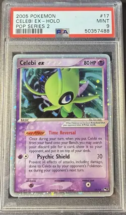 2005 Pokemon Pop Series 2 17 Celebi EX Holo PSA 9 Mint - Image 1