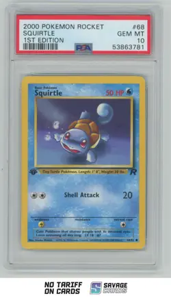 2000 Pokemon Classic Team Rocket Squirtle PSA 10 #68/82 1st Edition - Image 1