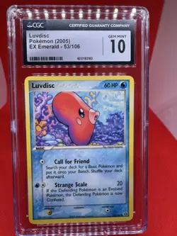 Luvdisc 53/106 EX Emerald CGC GEM MINT 10- Pokemon TCG 2005 Vintage - Image 1