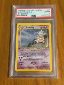 PSA 8 1st Edition Slowking 14 Neo Genesis Holo Pokemon US Seller - Image 1