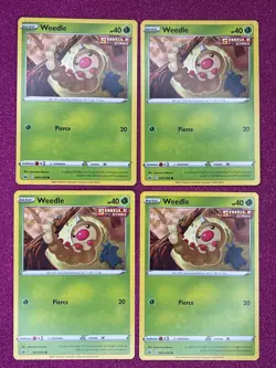 4X Pokemon TCG Weedle Chilling Reign 001/198 Regular Common Single Strike NM/M - Image 1