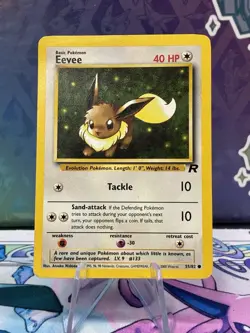 1995 Pokemon TCG Vintage Eevee Team Rocket 55/82 Basic Base Set MP - Image 1