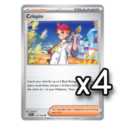 4x REVERSE HOLO Crispin 133/142 Stellar Crown Pokemon Playset x4 - Image 1