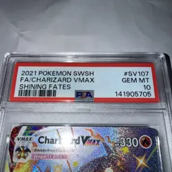 2021 Pokemon Sword & Shield Full Art Charizard VMAX Shining Fates - Image 3