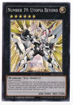 YUGIOH Number 39: Utopia Beyond NECH-ENS13 Super Rare Light-played LP - Image 1