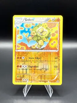Pokemon TCG Golem XY Flashfire 47/106 Reverse Holo Rare Card Played LP 2014 - Image 1