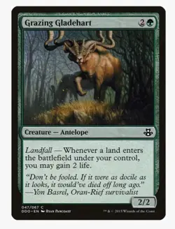 Grazing Gladehart #47 DDO Magic Card in Protective Sleeve - Image 1