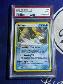 PSA 9 2005 Pokemon EX Swampert Holo #11 Emerald Holo Rare - Image 1
