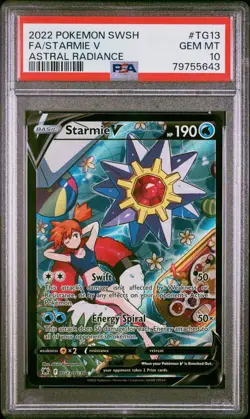 2022 Pokemon SWSH Astral Radiance #TG13 Full Art Starmie V PSA 10 Gem Mint Misty - Image 1