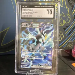 Pokemon Black Kyurem ex 218/191 Sv08 Surging Sparks Ultra Rare Holo CGC 10 - Image 1