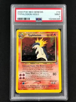Pokemon 2000 Typhlosion Holo 18/111 Neo PSA 9 - Image 1