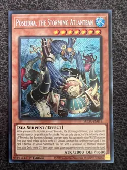 Yugioh Poseidra, the Storming Atlantean SUDA-EN016 Secret Rare 1st Edition NM - Image 1