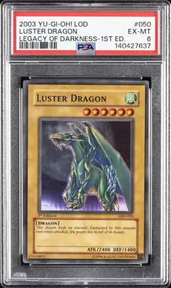2003 YU-GI-OH! LOD-LEGACY OF DARKNESS 1ST ED #050 LUSTER DRAGON PSA 6 - Image 1