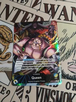 One Piece Card Game Queen Alt Art Leader OP04-040 English - Image 1