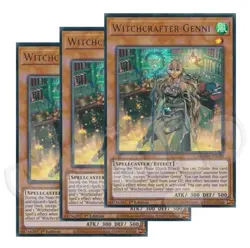 Yugioh - Witchcrafter Genni x 3 - 1st Edition Ultra Rare NM - Free Holo Card - Image 1