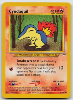 Pokemon Card Cyndaquil Common Neo Destiny 061/105 - Image 1