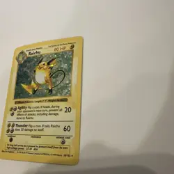 Pokemon TCG Raichu Rare Holo Card #14/102 Shadowless Base Set - Image 3