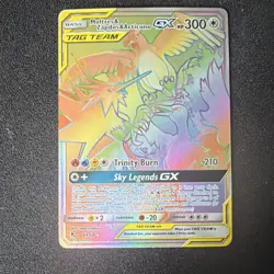 Pokemon Moltres Zapdos Articuno GX TAG TEAM Full Art Holo Card 69/68 Hidden Fat… - Image 1