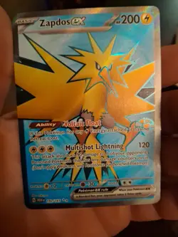 Pokemon TCG Zapdos EX Full Art Ultra Rare Holo Card 192/165 Scarlet & Violet 151 - Image 3