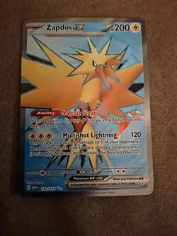 Pokemon TCG Zapdos EX Full Art Ultra Rare Holo Card 192/165 Scarlet & Violet 151 - Image 4