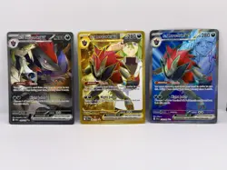 Pokemon JTG N’s Zoroark ex 3 card lot. SIR, Gold, & Full art set. - Image 1
