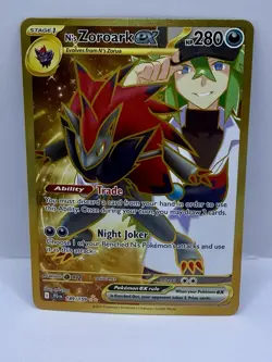 Pokemon JTG N’s Zoroark ex 3 card lot. SIR, Gold, & Full art set. - Image 4