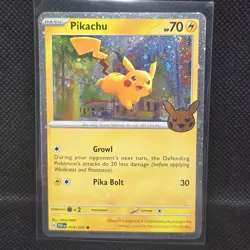 Pikachu Holo Card 018/091 Trick or Trade Booster 2024 Cosmos Holo (NM Condition) - Image 2