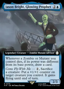 MTG Jason Bright, Glowing Prophet - Foil - Extended Art, Fallout, Lightly Played - Image 1