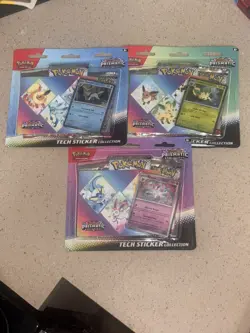 Lot of 3 - Pokemon Prismatic Evolutions Tech Sticker Collection - Image 1