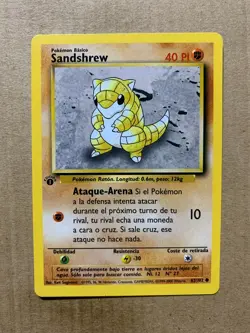 1st Edition SPANISH Sandshrew 62/102 Base Set - Common Pokemon Card - NM/Mint - Image 1