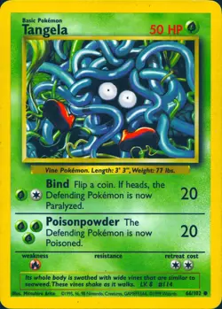 TANGELA 66/102 COMMON BASE SET UNLIMITED POKEMON MP - Image 1