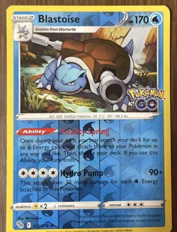 Pokemon Blastoise 017/078 Pokemon GO Reverse Holo Rare Stage 2 170 HP - Image 1