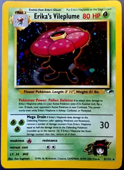 Erika's Vileplume SWIRL HOLO 5/132 Gym Heroes VINTAGE 2000 Pokemon - Image 1