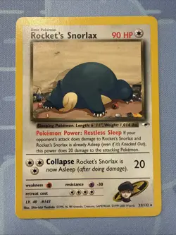 Rocket's Snorlax #33/132 Non-Holo Rare Gym Heroes VINTAGE 2000 Pokemon - Image 1