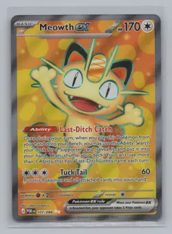 Meowth ex Holo 107/088 ME03: Perfect Order Pokemon TCG NM Ultra Rare - Image 1