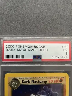 2000 POKEMON ROCKET 10 DARK MACHAMP-HOLO PSA 5 - Image 2