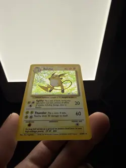 Raichu 1999 Pokemon TCG Base Set Unlimited #14/102 Holo Rare Vintage WotC - Image 3
